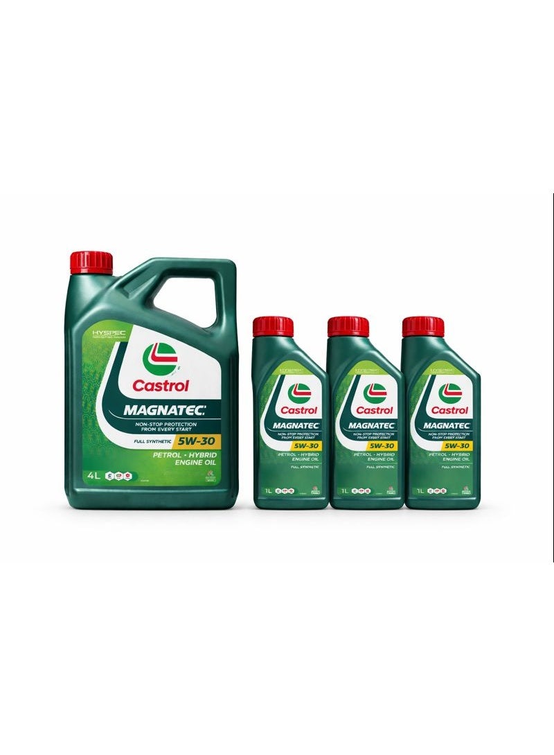 Castrol Magnatec 5W-30 Full Synthetic Engine Oil – 4L + 1L + 1L + 1L Combo Pack (7L Total)